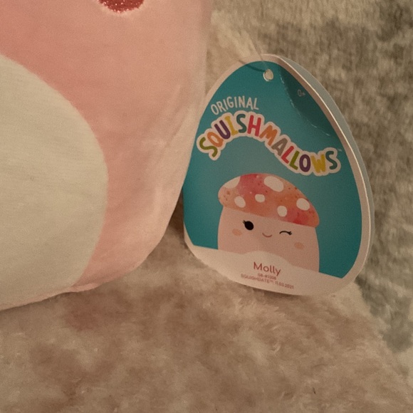 Squishmallows Pink and White Mushroom Plush - Picture 2 of 3